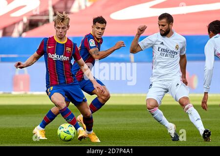 Barcelone, Espagne. 24 octobre 2020. Frenkie de Jong du FC Barcelone lors du match de la Ligue entre le FC Barcelone et le Real Madrid au Camp Nou, le 24 2020 octobre à Barcelone, Espagne. Crédit : Dax Images/Alamy Live News Banque D'Images