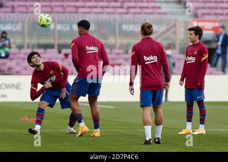 Barcelone, Espagne. 24 octobre 2020. Carles Alena du FC Barcelone pendant l'échauffement avant le match de la Ligue entre le FC Barcelone et le Real Madrid au Camp Nou, le 24 2020 octobre à Barcelone, Espagne. Crédit : Dax Images/Alamy Live News Banque D'Images