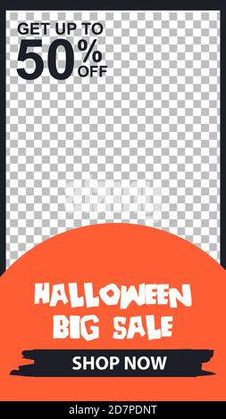 Editable Sosial media template Halloween vente fond, vente bannière pour le Web, poster design template, vecteur illustration eps.10 Illustration de Vecteur