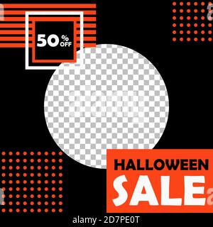 Modèle d'arrière-plan de vente d'Halloween modifiable. Bannière Web Vector Design pour les médias sociaux. Modèle de mise en page post Illustration de Vecteur