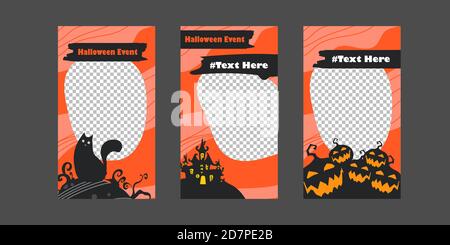 Editable Sosial media template Halloween vente fond, vente bannière pour le Web, poster design template, vecteur illustration eps.10 Illustration de Vecteur