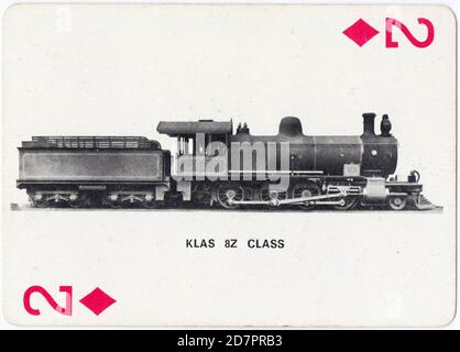 Histoire de l'Afrique du Sud : cartes à jouer au Musée SAR - Diamond TwoClass 8Z (2-8-0) ca. Banque D'Images