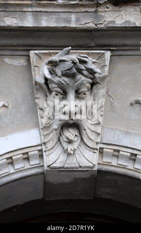 Mascaron Art Nouveau dans un bâtiment à Maribor en Slovénie Banque D'Images