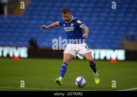 Cardiff, Royaume-Uni. 24 octobre 2020. Joe Ralls de Cardiff City en action. Match de championnat EFL Skybet, Cardiff City et Middlesbrough au Cardiff City Stadium de Cardiff, pays de Galles, le samedi 24 octobre 2020. Cette image ne peut être utilisée qu'à des fins éditoriales. Utilisation éditoriale uniquement, licence requise pour une utilisation commerciale. Aucune utilisation dans les Paris, les jeux ou les publications d'un seul club/ligue/joueur. photo par Andrew Orchard/Andrew Orchard sports Photography/Alamy Live News crédit: Andrew Orchard sports Photography/Alamy Live News Banque D'Images