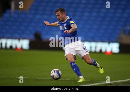 Cardiff, Royaume-Uni. 24 octobre 2020. Joe Ralls of Cardiff City in action.EFL Skybet Championship Match, Cardiff City v Middlesbrough au Cardiff City Stadium de Cardiff, pays de Galles, le samedi 24 octobre 2020. Cette image ne peut être utilisée qu'à des fins éditoriales. Utilisation éditoriale uniquement, licence requise pour une utilisation commerciale. Aucune utilisation dans les Paris, les jeux ou les publications d'un seul club/ligue/joueur. photo par Andrew Orchard/Andrew Orchard sports Photography/Alamy Live News crédit: Andrew Orchard sports Photography/Alamy Live News Banque D'Images