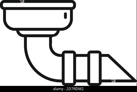 Icône vidange de la gouttière. Icône vectorielle de drain de contour pour la conception de toile isolée sur fond blanc Illustration de Vecteur