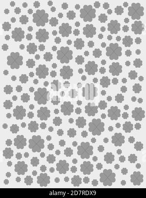 Motif créé avec des fleurs grises stylisées. Banque D'Images