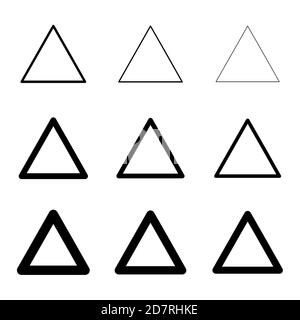 Ensemble de conception de ligne triangulaire, Collection de forme d'art isolée sur fond blanc . Illustration de Vecteur