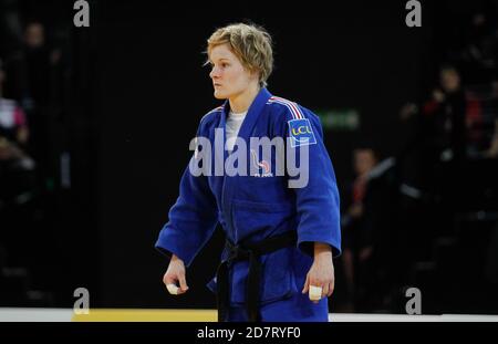 LOUETTE KANNING, Lucie de Français et POWELL, Natalie de Grat Grande-Bretagne - 78 kg Pool D au Championnat d'Europe Judo Seniors 2014 le 25 avril 2014 à Montpellier, France - photo Laurent Lairys / DPPI Banque D'Images