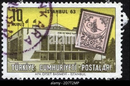 République de Turquie. Timbre-poste de la République de Turquie. Timbre historique de la République de Turquie. Un timbre-poste imprimé en République de Turquie. Banque D'Images