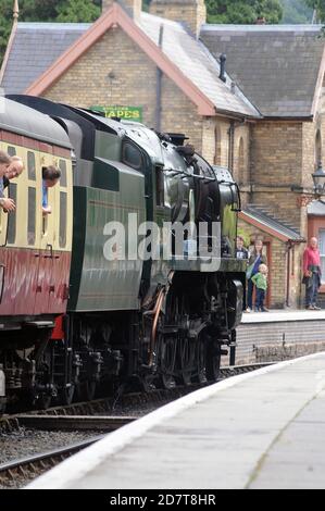 'sid Keith Park' arrivant à Arley avec un service Bridgnorth - Kidderminster. Banque D'Images