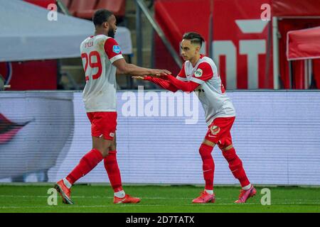 UTRECHT, PAYS-BAS - OCTOBRE 24 : Moussa Sylla du FC Utrecht, Othmane Boussaid du FC Utrecht lors du match néerlandais Eredivisie entre le FC Utrecht et le FC Twente au stade Galgenwaard, le 24 octobre 2020 à Utrecht, pays-Bas (photo de Gerrit van Keulen/Orange Pictures) Banque D'Images