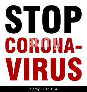 Graphique texte d'arrêt du coronavirus. Image vectorielle. Illustration de Vecteur