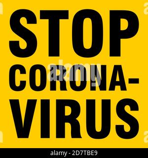 Graphique texte d'arrêt du coronavirus. Image vectorielle. Illustration de Vecteur