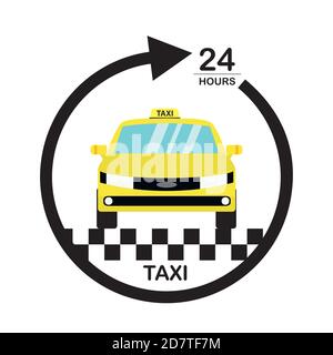 Service de taxi et de voiture jaune Illustration de Vecteur