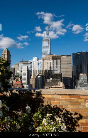 Skyline of Midtown Manhattan comprend un Vanderbilt, New York Banque D'Images