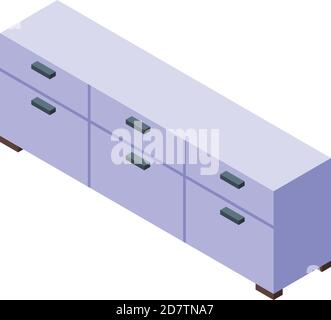Icône de tiroir confortable. Isométrique de l'icône de vecteur de tiroir confortable pour la conception de toile isolée sur fond blanc Illustration de Vecteur
