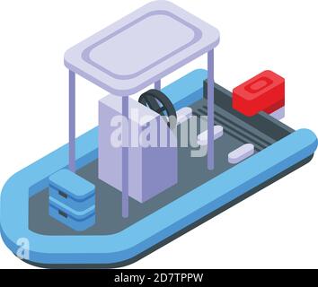 Icône bateau de pêche. Isométrique de l'icône de vecteur de bateau de pêche pour la conception de Web isolée sur fond blanc Illustration de Vecteur