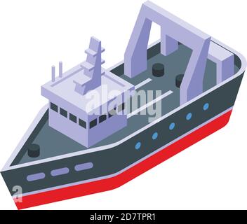 Icône de vitesse du bateau de pêche. Isométrique de la vitesse de bateau de pêche icône de vecteur pour la conception de Web isolée sur fond blanc Illustration de Vecteur