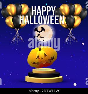 Vente d'Halloween ou fête avec potiron Illustration de Vecteur