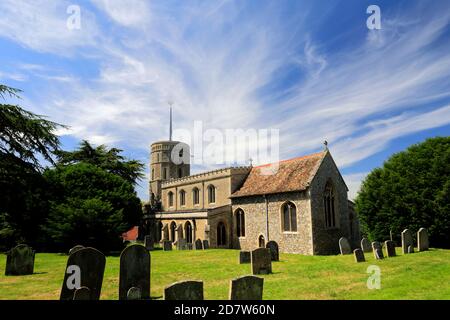 Vue d'été sur l'église St Marys, village de Swaffham, Cambridgeshire ; Angleterre, Royaume-Uni Banque D'Images