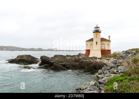 Phare de coquille River, Oregon, USA Banque D'Images