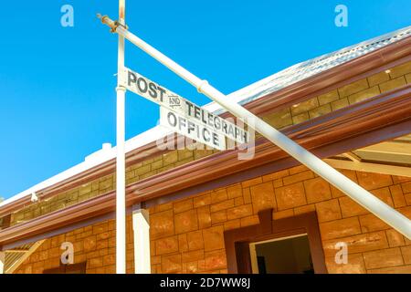 Bureau de poste de l'ancienne station télégraphique à Alice Springs. Un site historique à Alice Springs, territoire du Nord, Australie centrale. Outback Red Centre Banque D'Images