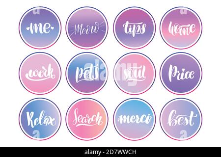 Instagram Highlights couvre les icônes. Parfait pour les blogueurs Illustration de Vecteur