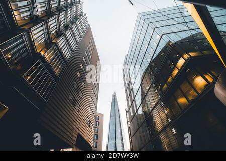 Vue sur le quartier financier de Shard à Londres, London Bridge Banque D'Images