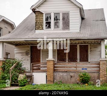 Maison abandonnée à Detroit Banque D'Images