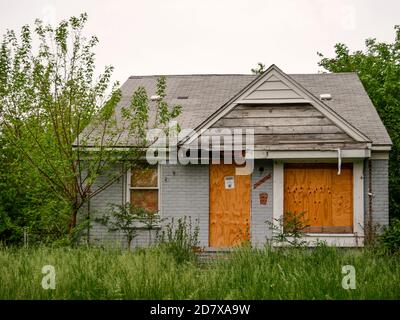 Maison abandonnée à Detroit Banque D'Images