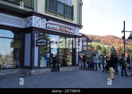 17 octobre 2020 - Collinwood Ontario Canada. Blue Mountain Village - entrée au Pepper Palace. Luke Durda/Alamy Banque D'Images