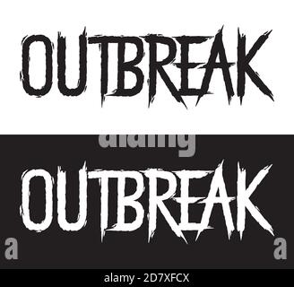 Épidémie. Lettrage à la main. Lettres de style pinceau sur fond isolé. Noir et blanc. Texte vectoriel illustration t shirt design, imprimé, poster, ico Illustration de Vecteur