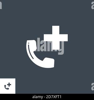 Icône de glyphe vectoriel lié au téléphone d'urgence. Illustration de Vecteur