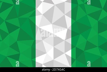 Illustration du vecteur d'alarme bas poly Nigeria. Graphique triangulaire drapeau nigérian. Le drapeau du Nigeria est un symbole d'indépendance. Illustration de Vecteur