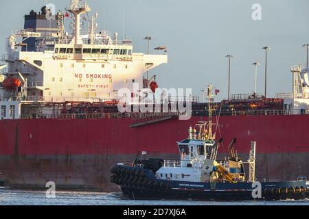 Southampton, Hampshire. 26 octobre 2020. Le pétrolier Nave Andromeda photographié sur les quais de Southampton après que l'équipage ait été sauvé dans un sauvetage spectaculaire par les commandos de Special Boat Service après que sept passagers ont été violents envers l'équipage. Credit Stuart Martin/Alay Live News Banque D'Images