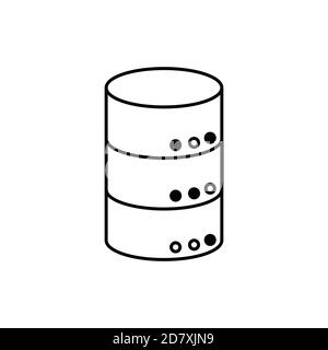 technologie de stockage sur disque de base de données icône isolée unique avec ligne ou style de contour Illustration de Vecteur