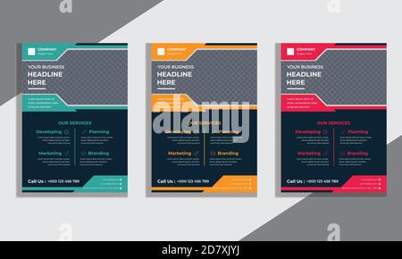 Business Flyer Design Template, Corporate et Creative Flyer au format A4. Illustration de Vecteur