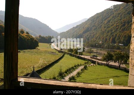 Monastère de Lepsa (Mănăstirea Lepșa) dans le comté de Vrancea, Roumanie. Banque D'Images