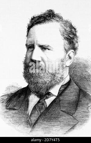 Amiral Frederick Beauchamp Paget Seymour, 1er. Le Baron Alcester. Commandant de la marine britannique. 1821-1895. Illustration ancienne. 1882. Banque D'Images