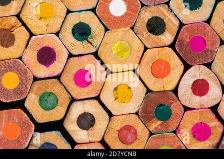 Texture des crayons de couleur, gros plan Banque D'Images