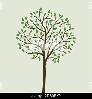 Magnifique arbre simple. Style minimaliste en couleur. Idéal pour la chambre des enfants ou comme modèle ou arrière-plan. Illustration de Vecteur