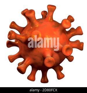 Vue microscopique du coronavirus, un pathogène. Covid-19. Analyse et test, expérimentation. Infection virale. Propagation du virus Banque D'Images