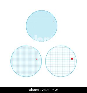 Différents cercles ppi définis Illustration de Vecteur