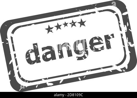 Le mot danger vieux timbres en caoutchouc d'affaires Banque D'Images