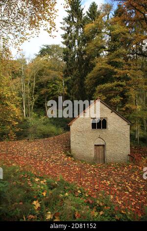 La maison de pompage dans le domaine du château de Croft, Herefordshire, Angleterre, Royaume-Uni. Banque D'Images