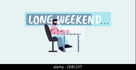 affiche du long week-end. Vacances de prémonition avec calendrier de détente fête le week-end des vacances heureuses. Illustration de Vecteur