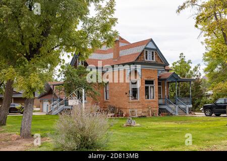 Utah, 7 octobre 2020 - vue extérieure de la maison historique de Kanab Banque D'Images