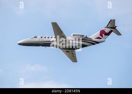 Kiev, Ukraine - 4 septembre 2020:Cessna 525 Citationjet CJ3 part de l'aéroport Banque D'Images