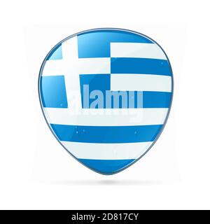 Icône du drapeau de la Grèce, isolée sur fond blanc Banque D'Images